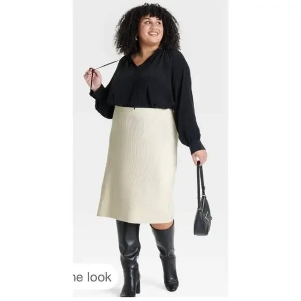 Women's Midi Sweater Pencil Skirt - Ava & Viv
